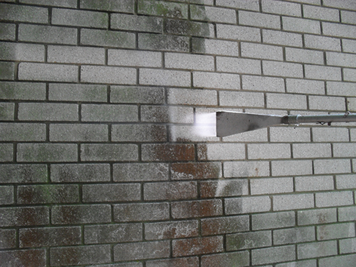 cleaning brick walls